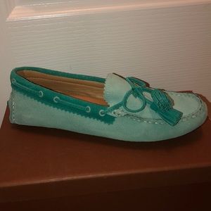 New coach Nadia calf suede moc flats shoes 7 jade